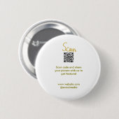 Golden Scan QR Glitzer einfach elegant Button (Vorne & Hinten)