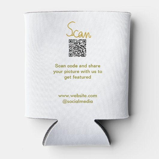 Golden Scan QR Glitzer einfach elegant Dosenkühler (Vorderseite)