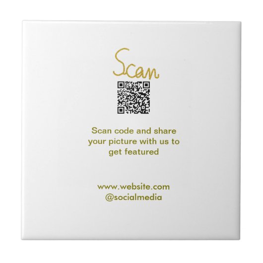 Golden Scan QR Glitzer einfach elegant Fliese (Vorderseite)