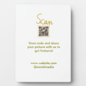 Golden Scan QR Glitzer einfach elegant Fotoplatte (Vorderseite)