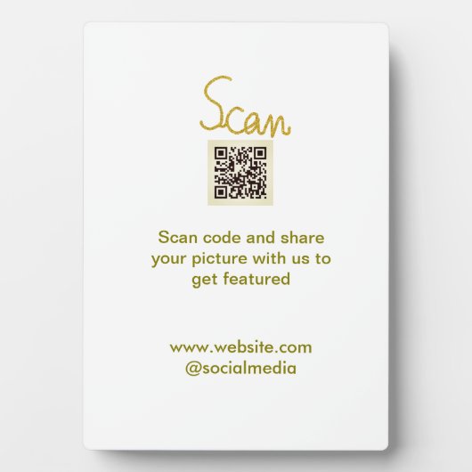 Golden Scan QR Glitzer einfach elegant Fotoplatte (Vorderseite)