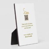 Golden Scan QR Glitzer einfach elegant Fotoplatte (Seite)
