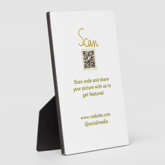 Golden Scan QR Glitzer einfach elegant Fotoplatte (Seite)