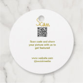 Golden Scan QR Glitzer einfach elegant Geschenkanhänger (Rückseite)