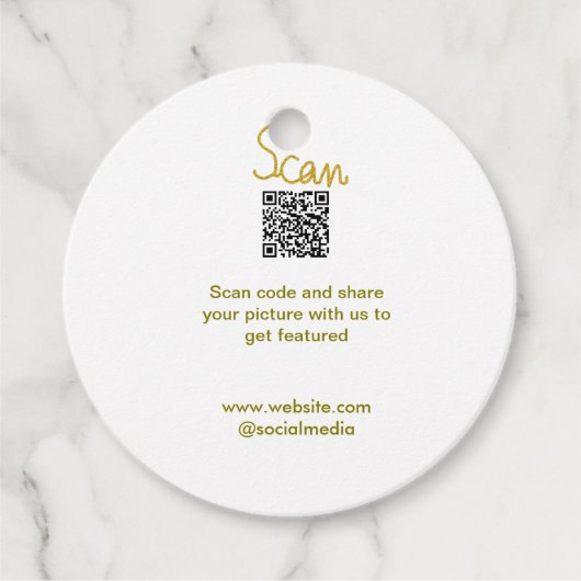 Golden Scan QR Glitzer einfach elegant Geschenkanhänger (Vorderseite)