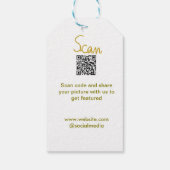 Golden Scan QR Glitzer einfach elegant Geschenkanhänger (Rückseite)