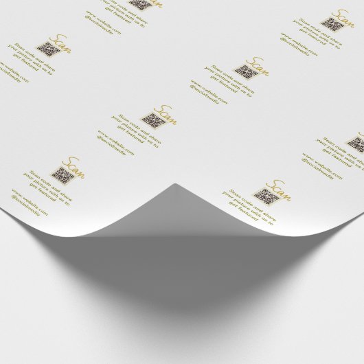 Golden Scan QR Glitzer einfach elegant Geschenkpapier (Ecke)