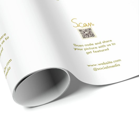 Golden Scan QR Glitzer einfach elegant Geschenkpapier (Rolleneckpunkt)