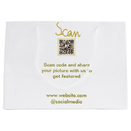 Golden Scan QR Glitzer einfach elegant Große Geschenktüte