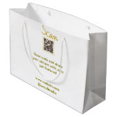 Golden Scan QR Glitzer einfach elegant Große Geschenktüte (Rückseite Schrägansicht)