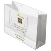 Golden Scan QR Glitzer einfach elegant Große Geschenktüte (Vorderseite Schrägansicht)