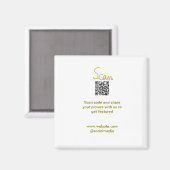Golden Scan QR Glitzer einfach elegant Magnet (Vorderseite/Rückseite)