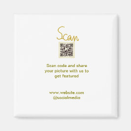 Golden Scan QR Glitzer einfach elegant Magnet