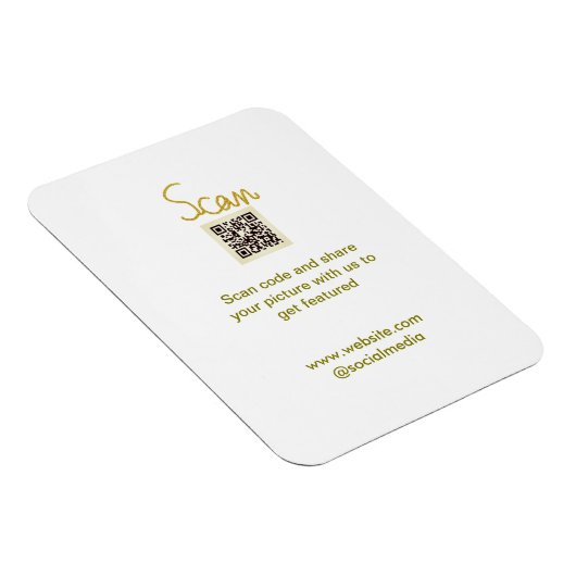 Golden Scan QR Glitzer einfach elegant Magnet (Rechte Seite)