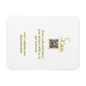 Golden Scan QR Glitzer einfach elegant Magnet (Horizontal)