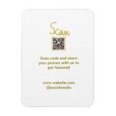 Golden Scan QR Glitzer einfach elegant Magnet (Vertikal)