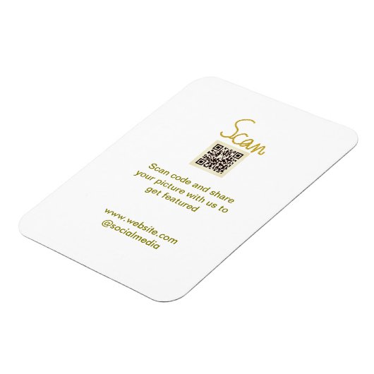Golden Scan QR Glitzer einfach elegant Magnet (Linke Seite)