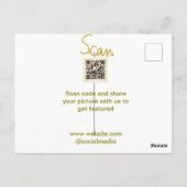 Golden Scan QR Glitzer einfach elegant Postkarte (Rückseite)