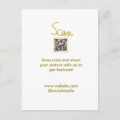 Golden Scan QR Glitzer einfach elegant Postkarte (Vorderseite)