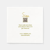 Golden Scan QR Glitzer einfach elegant Serviette (Vorderseite)