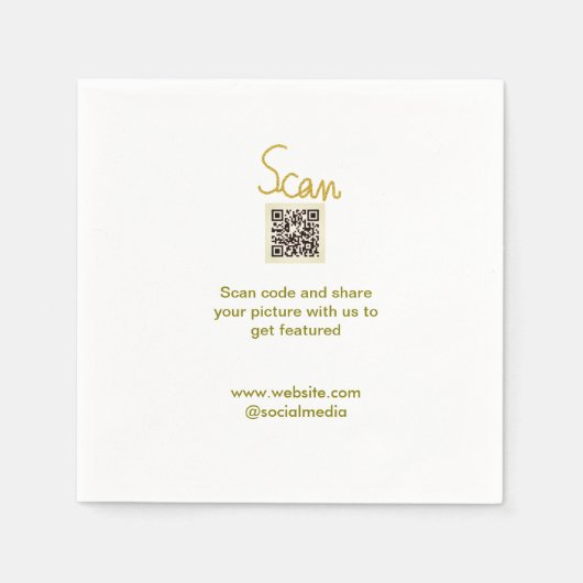Golden Scan QR Glitzer einfach elegant Serviette (Vorderseite)