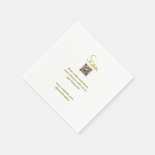 Golden Scan QR Glitzer einfach elegant Serviette (Ecke)