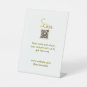 Golden Scan QR Glitzer einfach elegant Sockelschild (Vorderseite)