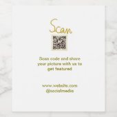 Golden Scan QR Glitzer einfach elegant Weinetikett (Einzelnes Label)