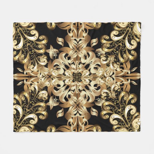 Golden Schneeflocke einfache, nahtlose Muster. Vin Fleecedecke (Vorderseite (Horizontal))