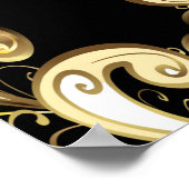 Golden Schneeflocke einfache, nahtlose Muster. Vin Poster (Ecke)