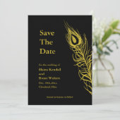 Golden Schütteln Sie Ihre Schwanz Feathers Save th Save The Date (Stehend Vorderseite)