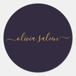 Golden Schwarz personalisiert Runder Aufkleber