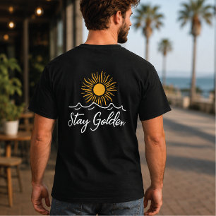 Golden" Schwarzer T - Shirt bleibe - Trendy & Upli
