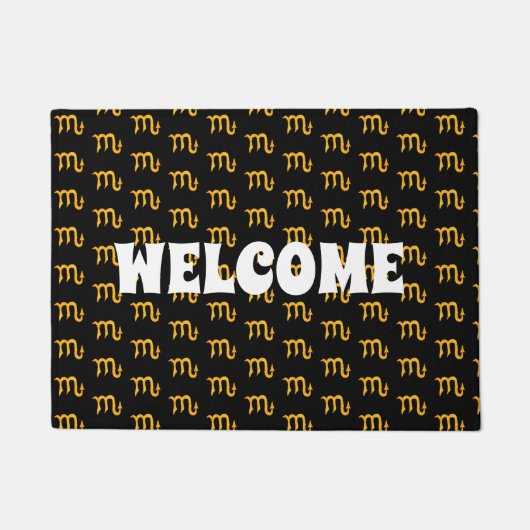 Golden Scorpio Astrologie Symbol Fußmatte (Vorderseite)