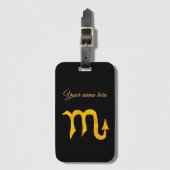 Golden Scorpio Astrologie Symbol Gepäckanhänger (Vorderseite Vertikal)