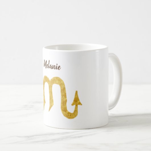 Golden Scorpio Astrologie Symbol Kaffeetasse (VorderseiteRechts)