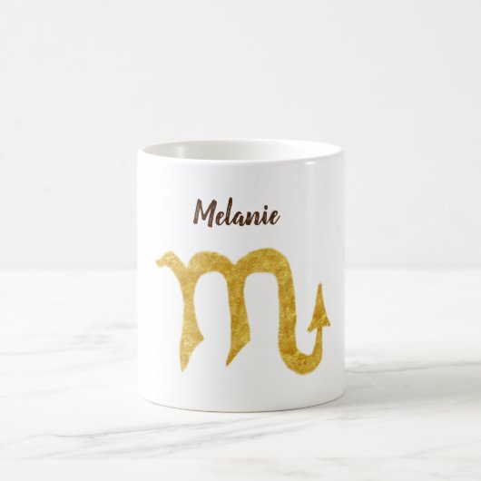 Golden Scorpio Astrologie Symbol Kaffeetasse (Mittel)