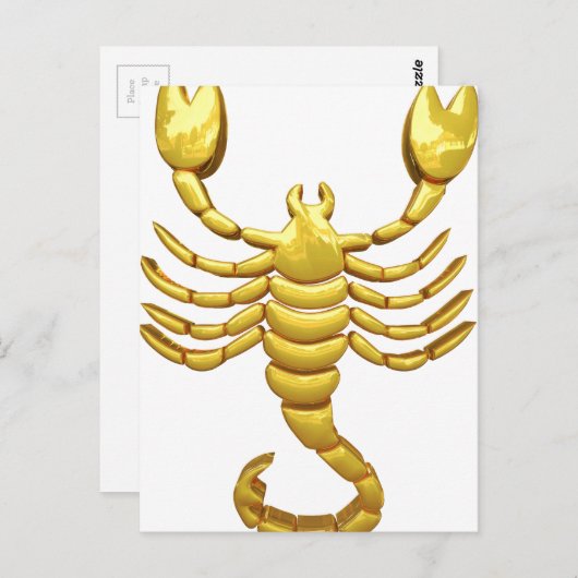 Golden Scorpio Postkarte (Vorne/Hinten)