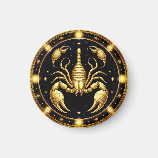 Golden Scorpion Zodiac Design Magnet (Vorne)