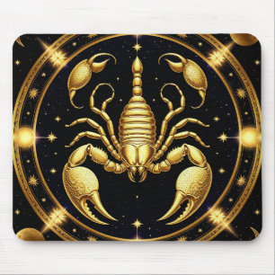 Golden Scorpion Zodiac Design Mousepad