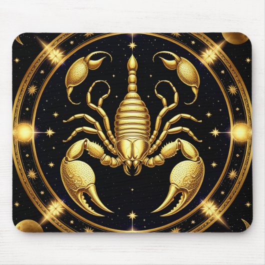Golden Scorpion Zodiac Design Mousepad (Vorne)