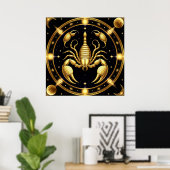Golden Scorpion Zodiac Design Poster (Heimbüro)