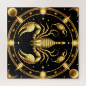 Golden Scorpion Zodiac Design Puzzle (Horizontal)
