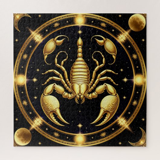Golden Scorpion Zodiac Design Puzzle (Vertikal)