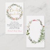 Golden Script Blumenstrauß Kinderdusche Buchanfrag Begleitkarte (Vorne/Hinten)