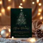 Golden Script Christmas Tree Feiertagskarte