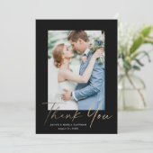 Golden Script Foto Hochzeit danke Ihnen moderne mi (Stehend Vorderseite)