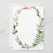 Golden Script Greenery Bloral Wreath Baby Shower Einladung (Rückseite)