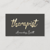 Golden Script QR Code Logo Grau Visitenkarte (Vorderseite)