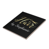 Golden Script Schere Friseursalon Fliese (Seite)